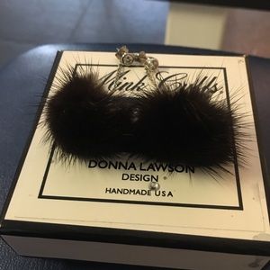 Mink cuff earrings with crystal